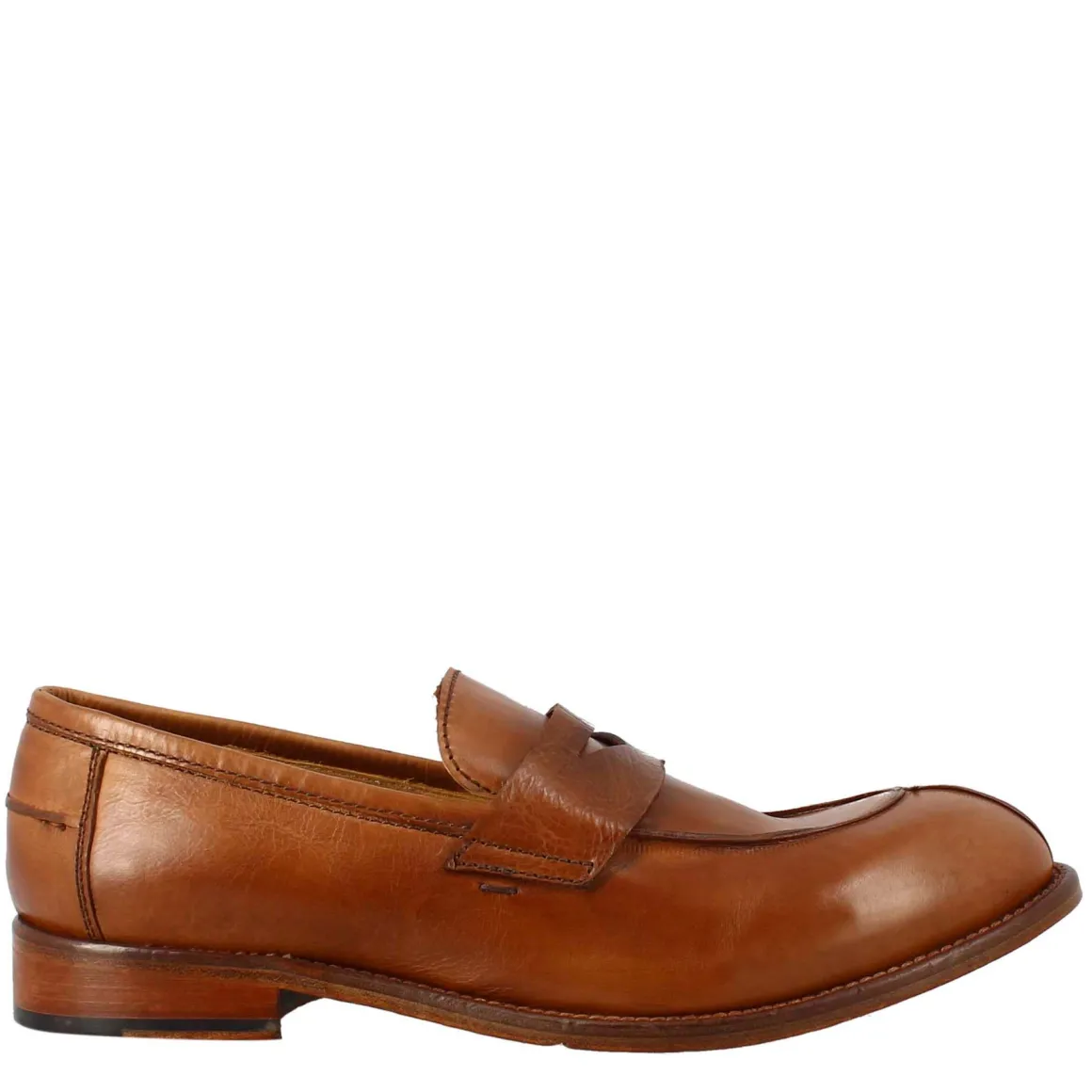 Mocassino Beige Vintage Elegante Da Uomo In Pelle Liscia