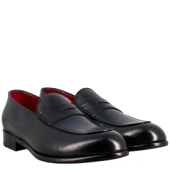 Mocassino Blu Elegante Da Uomo In Pelle Fiore