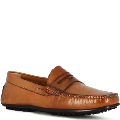 Mocassino Casual Da Uomo In Pelle Colore Marrone Con Suola Con Gommini