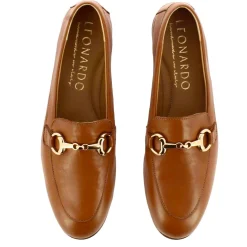 Mocassino Classico Da Donna Con Morsetto In Pelle Colore Marrone