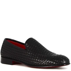 Mocassino Classico Da Uomo In Pelle Intrecciata Colore Nero