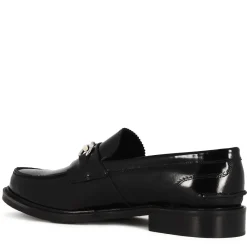 Mocassino Con Morsetto Da Uomo In Pelle Lucida Colore Nero