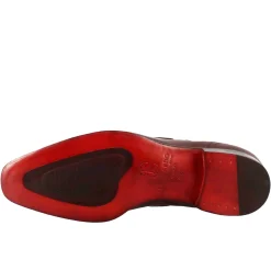 Mocassino Con Nappine Da Uomo In Pelle Colore Marrone Con Punta Squadrata