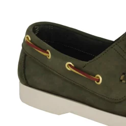 Mocassino Da Barca Da Donna In Camoscio Colore Verde