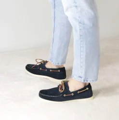 Mocassino Da Barca Da Uomo In Camoscio Colore Blu
