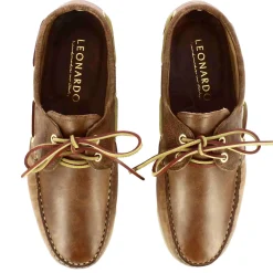 Mocassino Da Barca Da Uomo In Camoscio Colore Marrone Chiaro