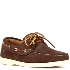 Mocassino Da Barca Da Uomo In Camoscio Colore Marrone Scuro