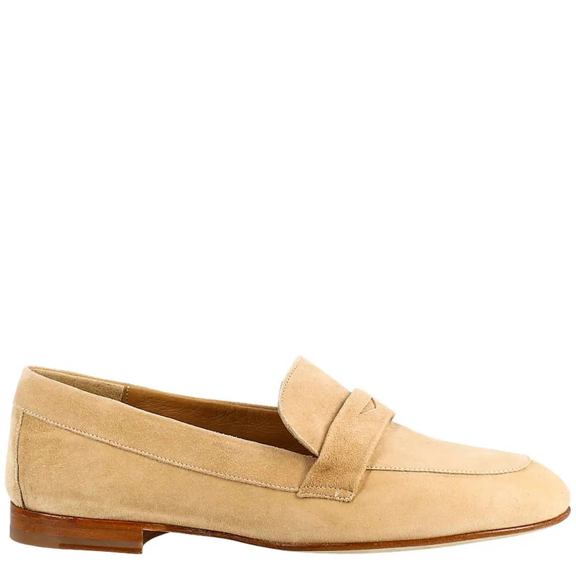 Mocassino Da Donna A Sacchetto In Camoscio Beige
