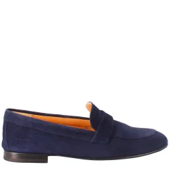 Mocassino Da Donna A Sacchetto In Camoscio Blu