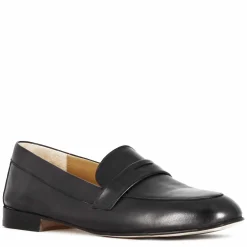Mocassino Da Donna Classico In Pelle Colore Nero Fatti A Mano