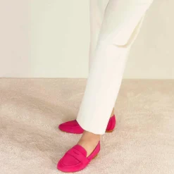 Mocassino Da Donna Classico In Pelle Scamosciata Colore Rosa