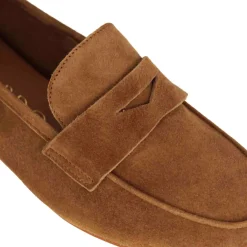 Mocassino Da Donna Classico In Pelle Scamosciata Colore Marrone Chiaro