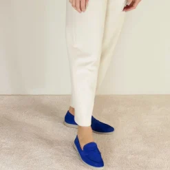 Mocassino Da Donna Classico In Pelle Scamosciata Colore Blu