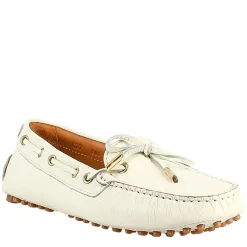 Mocassino Da Donna Con Lacci In Pelle Bianco