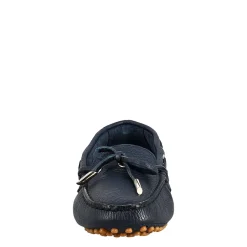 Mocassino Da Donna Con Lacci In Pelle Blu