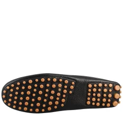 Mocassino Da Donna Con Lacci In Pelle Nero