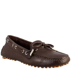 Mocassino Da Donna Con Lacci In Pelle Marrone Scuro