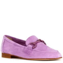 Mocassino Da Donna In Pelle Scamosciata Con Morsetto Colore Viola