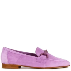 Mocassino Da Donna In Pelle Scamosciata Con Morsetto Colore Viola
