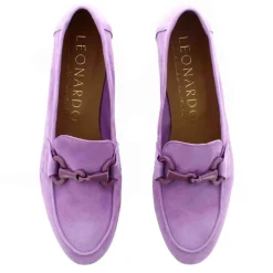 Mocassino Da Donna In Pelle Scamosciata Con Morsetto Colore Viola