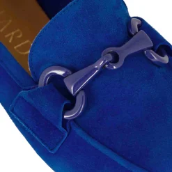 Mocassino Da Donna In Pelle Scamosciata Con Morsetto Colore Blu
