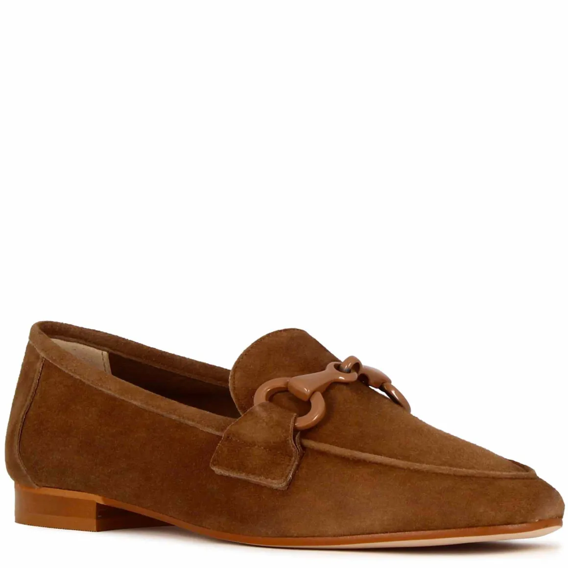 Mocassino Da Donna In Pelle Scamosciata Con Morsetto Colore Marrone Chiaro