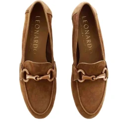 Mocassino Da Donna In Pelle Scamosciata Con Morsetto Colore Marrone Chiaro