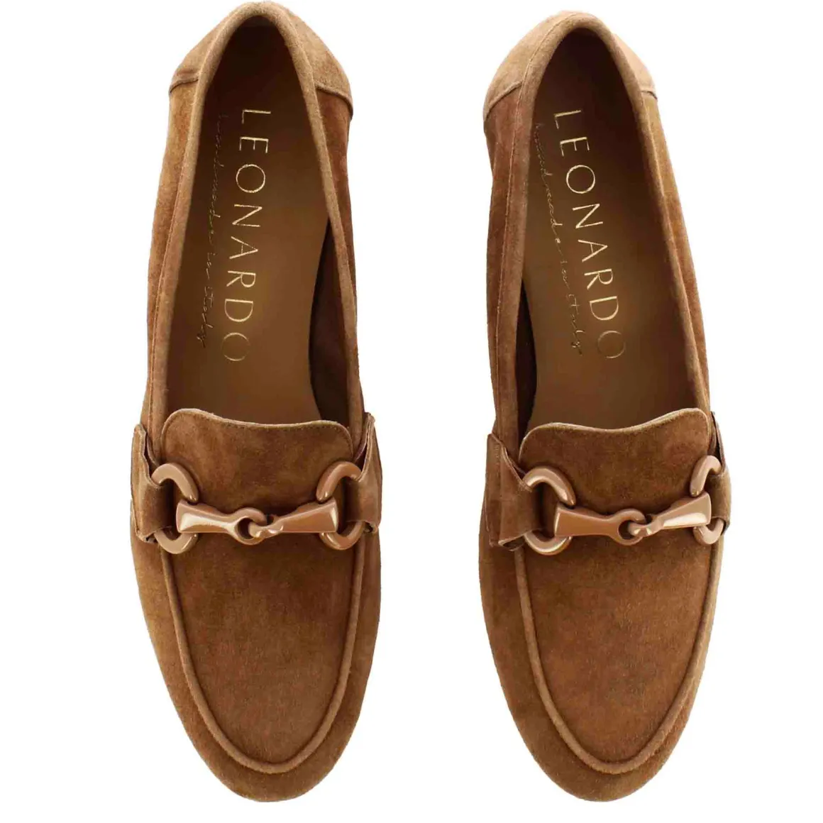 Mocassino Da Donna In Pelle Scamosciata Con Morsetto Colore Marrone Chiaro