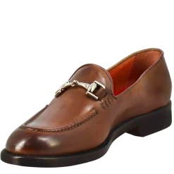 Mocassino Da Donna In Pelle Colore Marrone Con Fibbia