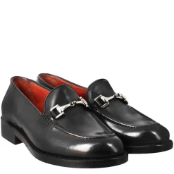 Mocassino Da Donna In Pelle Colore Nero Con Fibbia