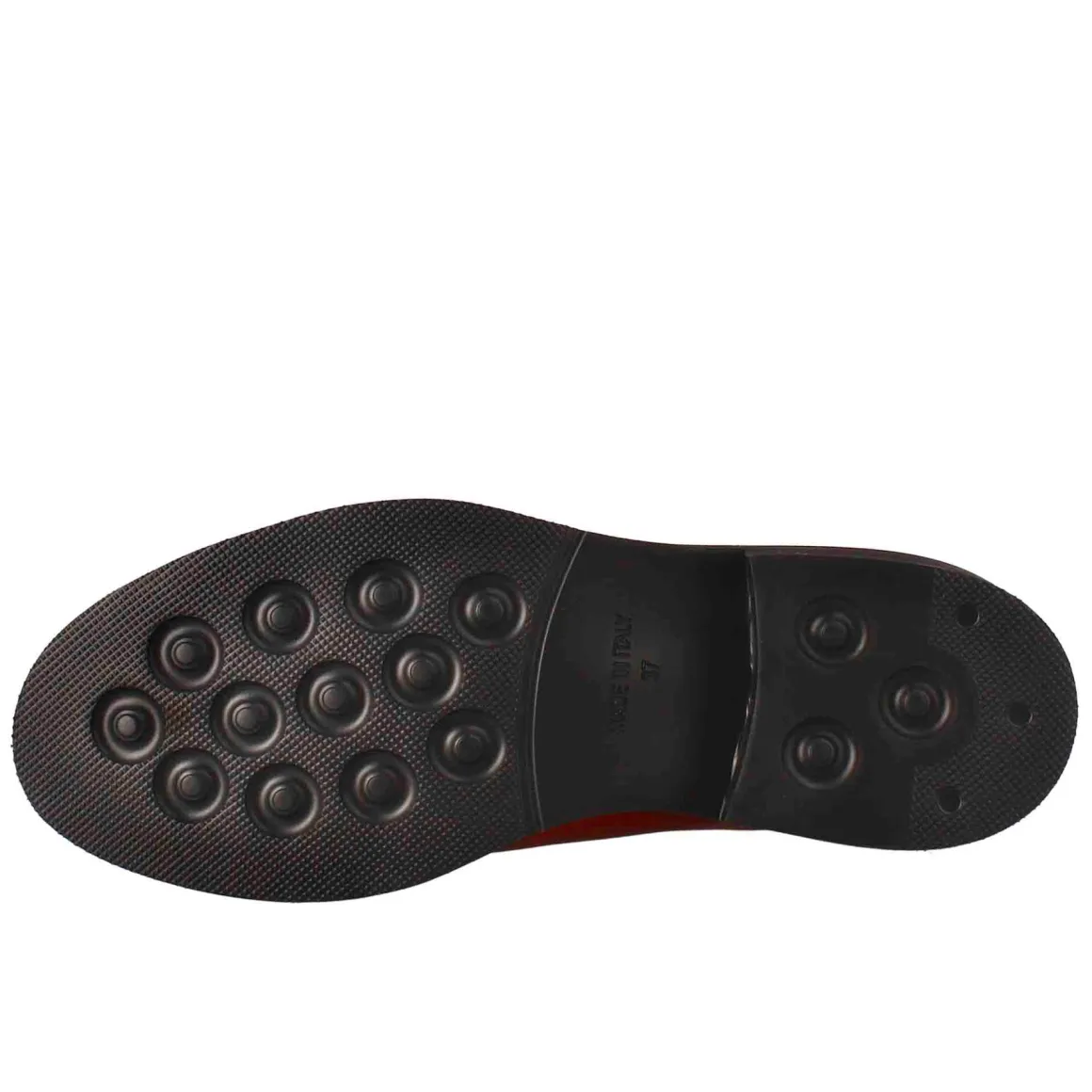 Mocassino Da Donna Paupa In Pelle Lavata Colore Rosso