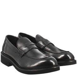 Mocassino Da Donna Paupa In Pelle Lavata Colore Nero