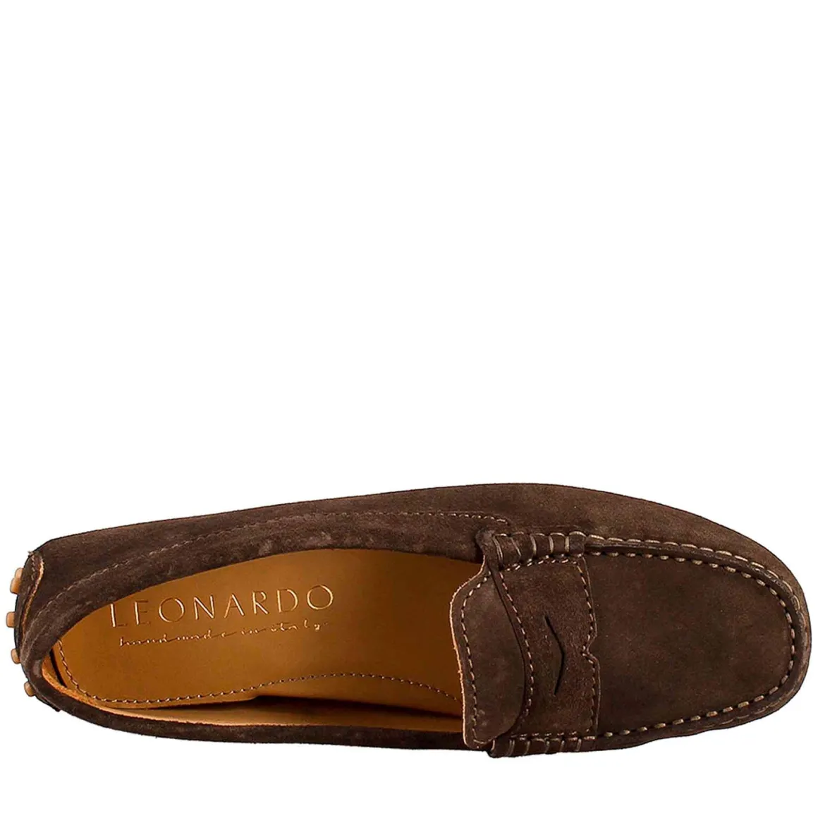 Mocassino Da Donna Tubolare In Camoscio Marrone Scuro
