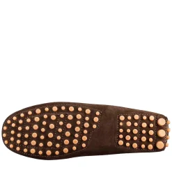Mocassino Da Donna Tubolare In Camoscio Marrone Scuro