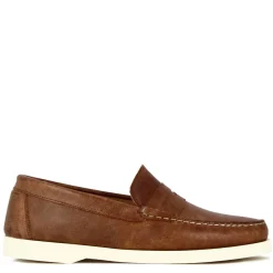 Mocassino Da Uomo Casual Da Barca In Pelle Colore Marrone