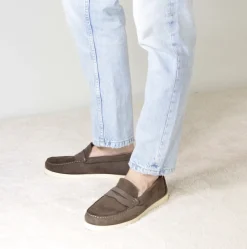 Mocassino Da Uomo Casual Da Barca In Pelle Colore Marrone Scuro