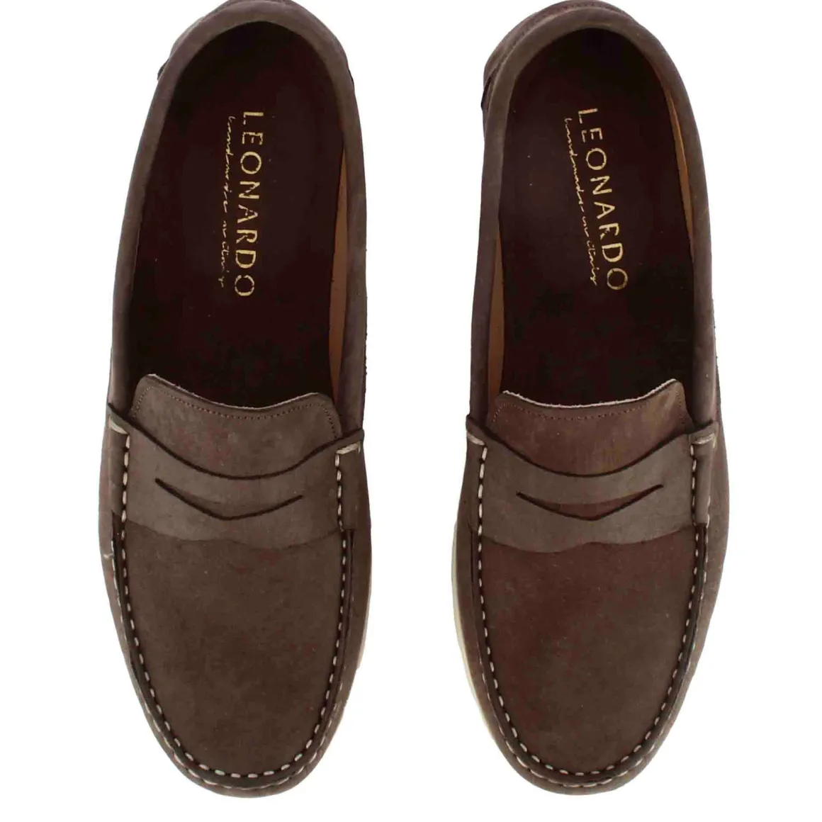 Mocassino Da Uomo Casual Da Barca In Pelle Colore Marrone Scuro