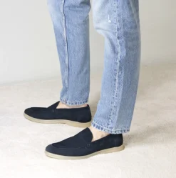 Mocassino Da Uomo Casual In Pelle Scamosciata Colore Blu
