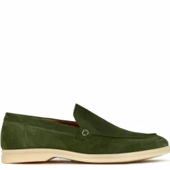 Mocassino Da Uomo Casual In Pelle Scamosciata Colore Verde