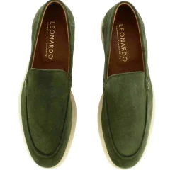 Mocassino Da Uomo Casual In Pelle Scamosciata Colore Verde