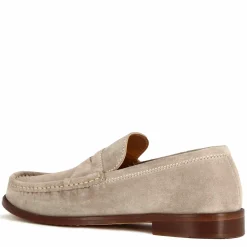Mocassino Da Uomo In Camoscio Colore Grigio Fatto A Mano