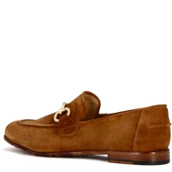 Mocassino Da Uomo In Camoscio Colore Marrone Chiaro Con Morsetto Colore Oro
