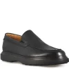 Mocassino Da Uomo In Pelle Martellata Colore Nero E Suola In Gomma Vibram