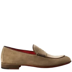 Mocassino Elegante Beige Da Uomo In Pelle Scamosciata