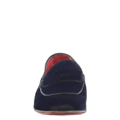 Mocassino Elegante Blu Da Uomo In Pelle Scamosciata