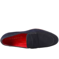 Mocassino Elegante Blu Da Uomo In Pelle Scamosciata