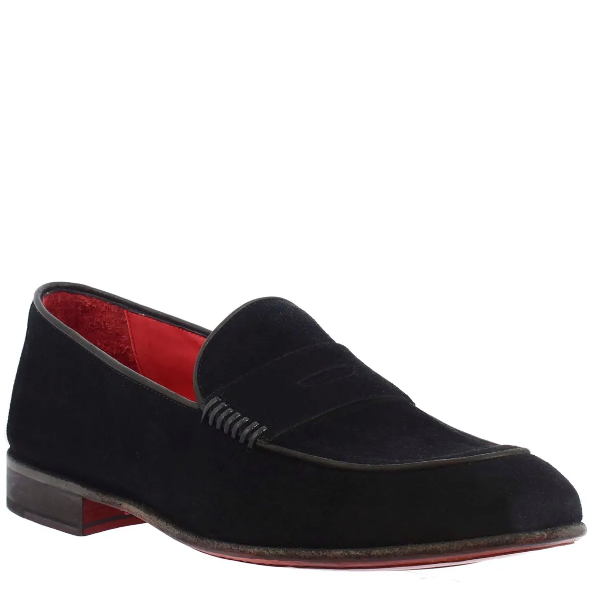 Mocassino Elegante Nero Da Uomo In Pelle Scamosciata