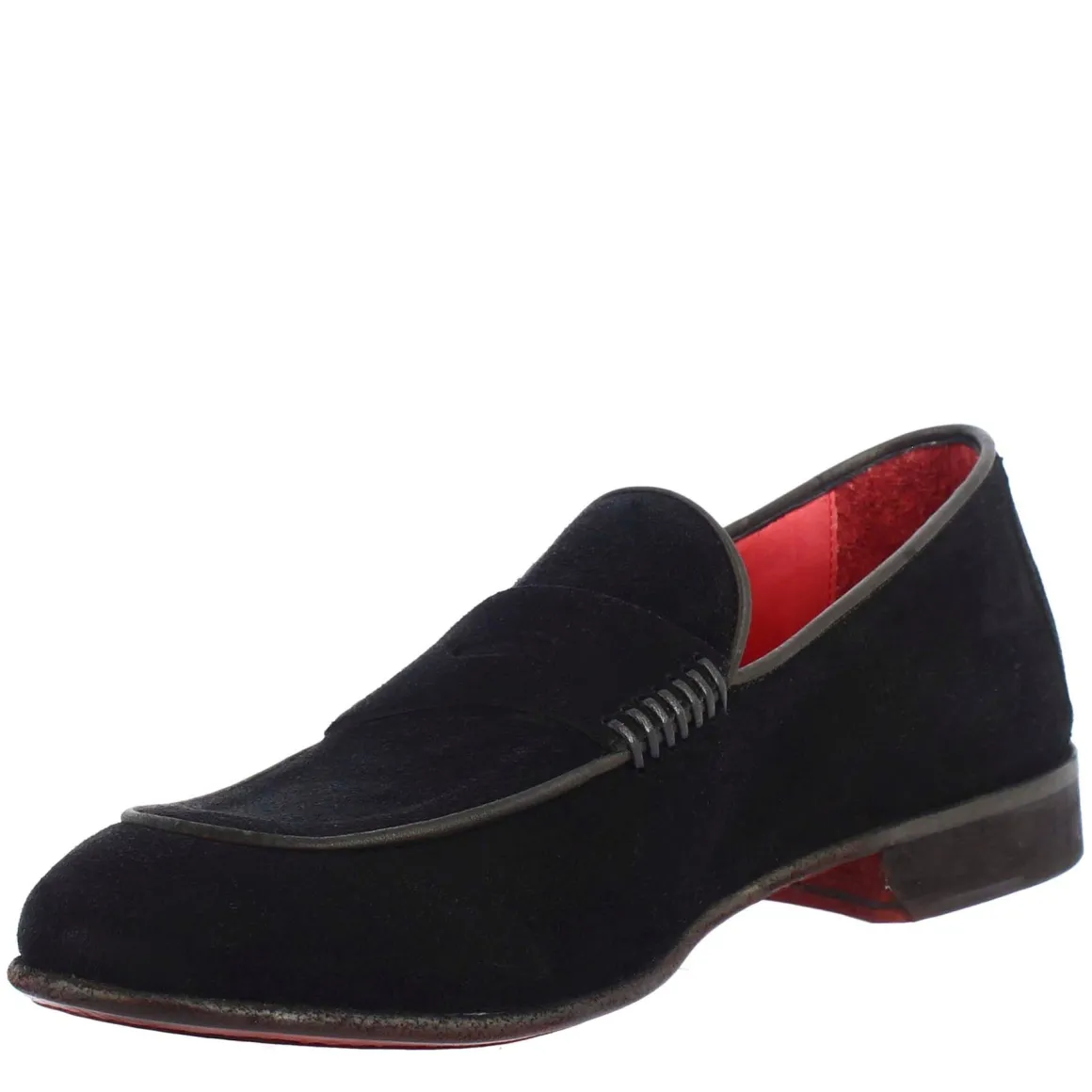 Mocassino Elegante Nero Da Uomo In Pelle Scamosciata