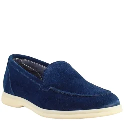 Mocassino Flessibile Da Donna In Pelle Scamosciata Blu