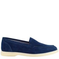 Mocassino Flessibile Da Donna In Pelle Scamosciata Blu